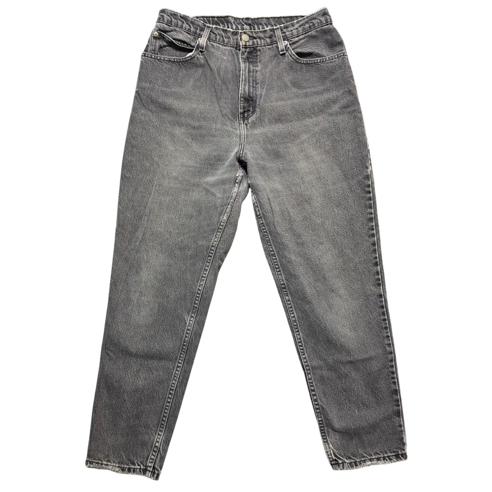 Indie High Rise Distressed Relaxed Tapered Jeans Womens 16 Grey Faded Glory